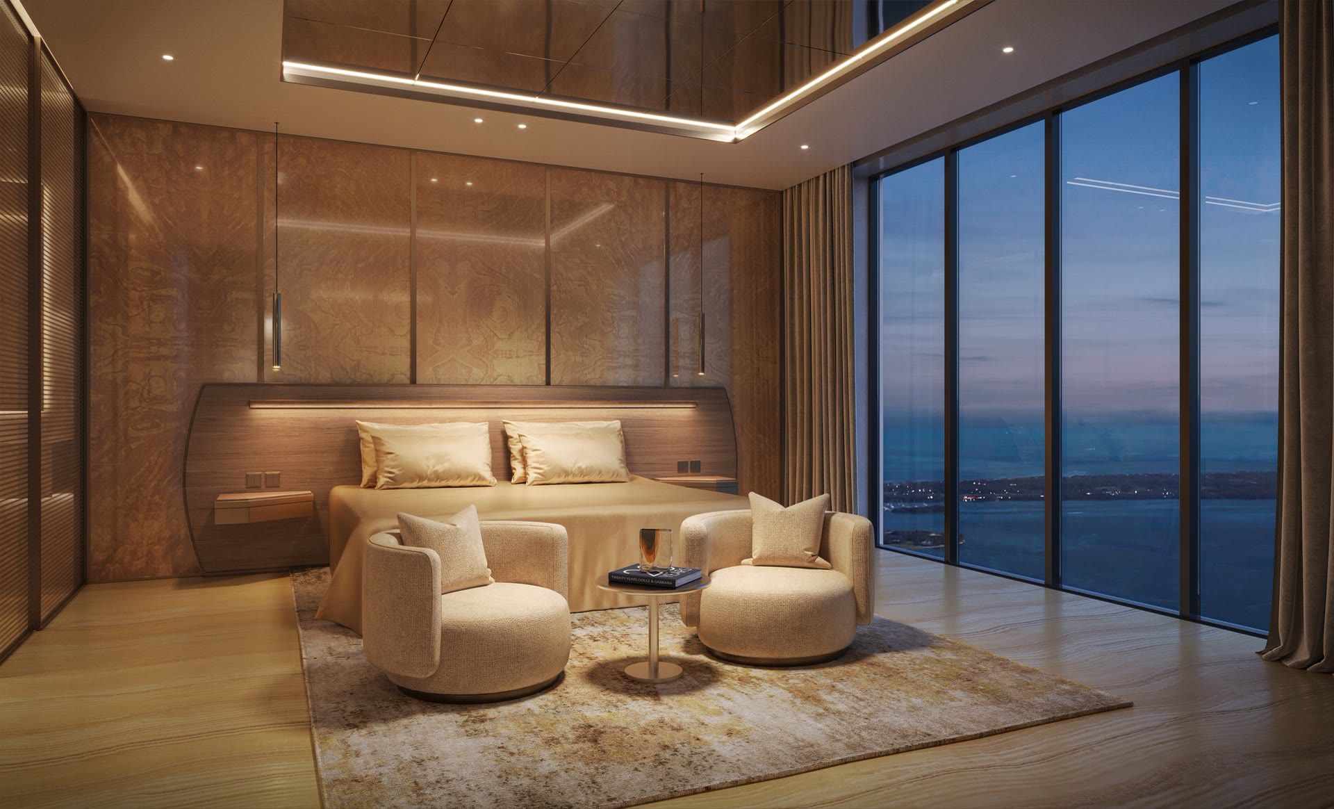 Dolce and Gabbana gold bedroom