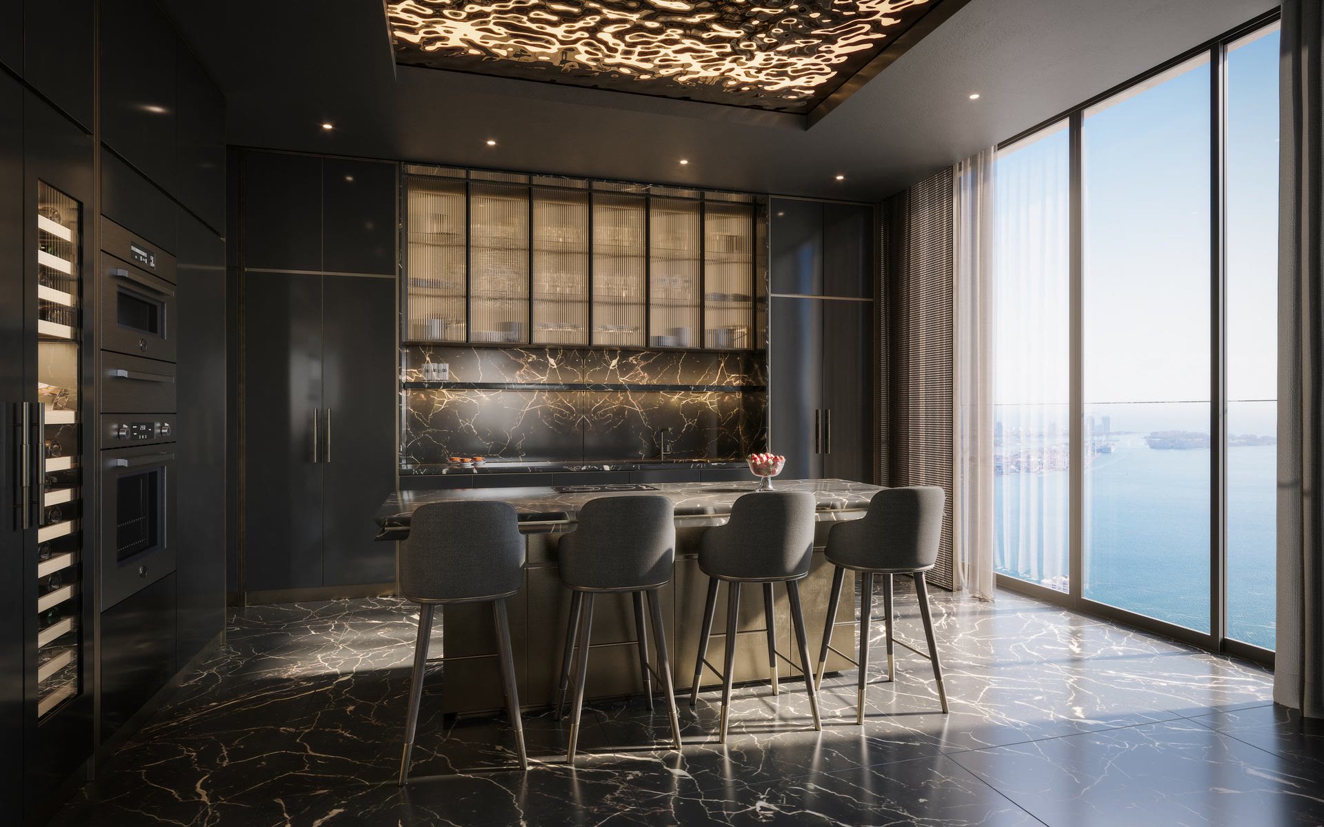 Custom Studio Sofield kitchen at 888 Brickell