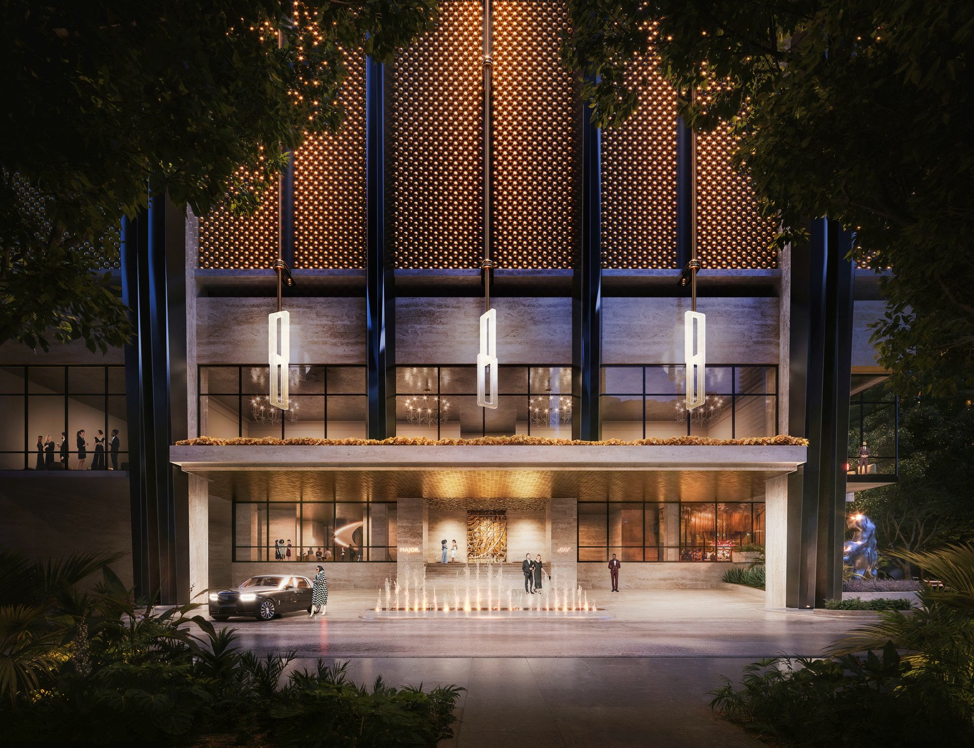 Porte cochere arrival at 888 Brickell